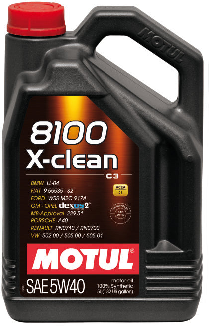 MOTUL 8100 X-CLEAN 5W40 - 5L - Synthetic Engine Oil