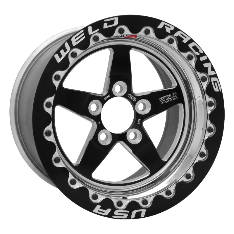 Weld S71 15x8.33 / 5x4.5 BP / 5.5in. BS Black Wheel (Medium Pad) - Black Single Beadlock MT