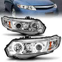 Load image into Gallery viewer, ANZO 2006-2011 Honda Civic Projector Headlights w/ Halo Chrome (CCFL)