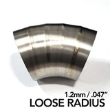 Ticon Industries 3in Dia 1.6D Loose Radius 45Deg Bend 1.2mm/.047in Pre Welded Titanium Pie Cut - 5pk
